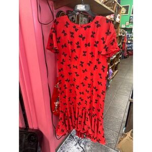 Vintage Oops California Red Bow Dress size 11